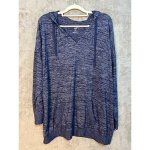 Torrid Relaxed Super Soft Plush Tunic Hoodie 2X Blue Cozy Loungewear